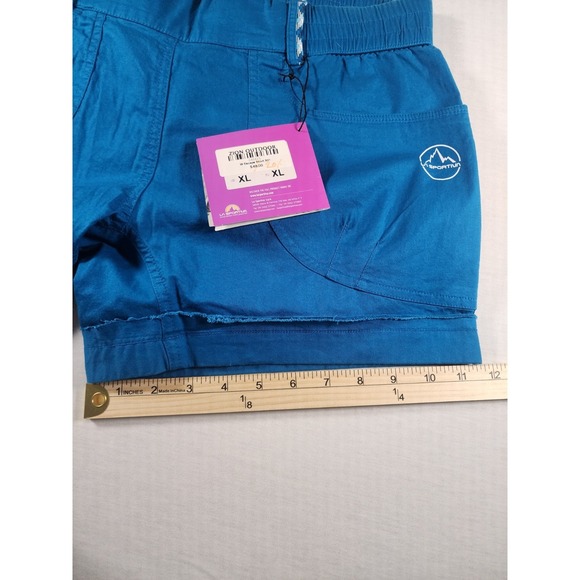 La Sportiva Climbing Shorts Womens Size XL Blue Stretch Organic Cotton Pull On - Picture 3 of 11
